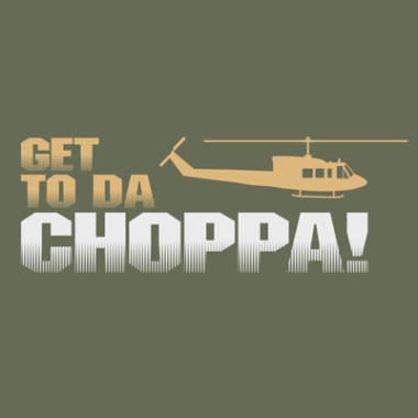 olivové tričko s potiskem GET TO THE CHOPPA - TRIKOZONE.cz