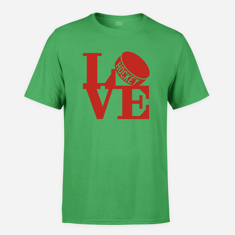 pánské triko LOVE HOCKEY – zelená